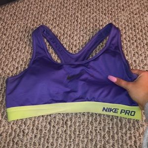 Purple Nike sports bra